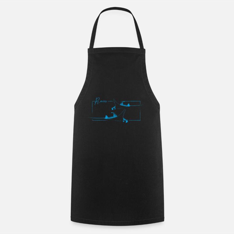 blue stripe - Cooking Apron - black