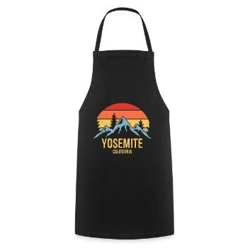 Yosemite California Retro Sunset - Tablier de cuisine - noir - Devant - AI Model Male 185 dark (185cm)