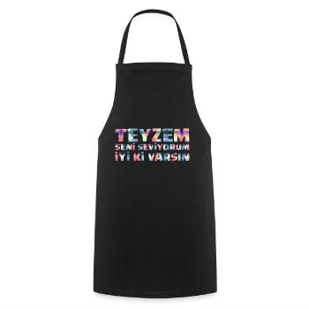 Teyzem Günü Hediyelik Teyze sensiz olmaz - Cooking Apron - black - Front - AI Model Male 185 dark (185cm)