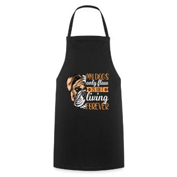 The Only Flaw Of The German Shepherd - Cooking Apron - black - Front - AI Model Male 185 dark (185cm)