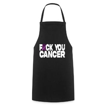 Fuck You Cancer - Purple Bow - Tablier de cuisine - noir - Devant - AI Model Male 185 dark (185cm)