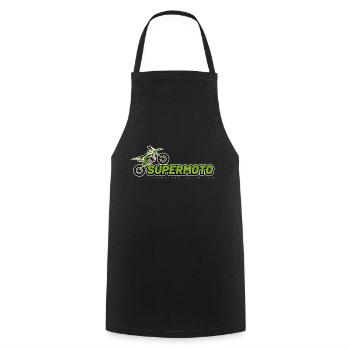 Supermoto lettering white - Cooking Apron - black - Front - AI Model Male 185 dark (185cm)