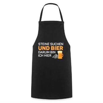Steine und Bier - Geologe Petrologie Geologie - Kochschürze - Schwarz - Vorne - AI Model Male 185 dark (185cm)