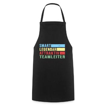 Teamleiter retro Chef Boss legendär Führungskraft - Kochschürze - Schwarz - Vorne - AI Model Male 185 dark (185cm)