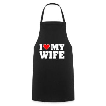 I love my wife - Kochschürze - Schwarz - Vorne - AI Model Male 185 dark (185cm)