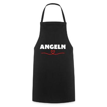 Angeln - Kochschürze - Schwarz - Vorne - AI Model Male 185 dark (185cm)