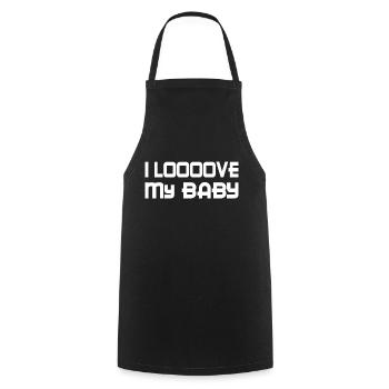 Pregnancy Baby shower Babyshower Boy Girl - Cooking Apron - black - Front - AI Model Male 185 dark (185cm)