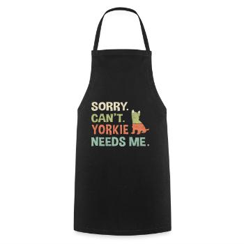 Pardon. Ne. Yorkie a besoin de moi. - Tablier de cuisine - noir - Devant - AI Model Male 185 dark (185cm)