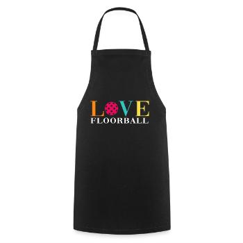 Floorball Unihockey FLOORBALL-LOVE Floorballer - Kochschürze - Schwarz - Vorne - AI Model Male 185 dark (185cm)