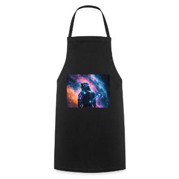 Female astronaut in space - Cooking Apron - black - Front - AI Model Male 185 dark (185cm)