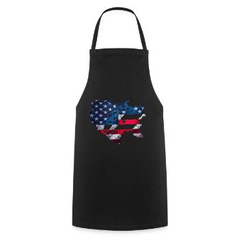 USA Karte Amerika Landkarte Puzzel für - Kochschürze - Schwarz - Vorne - AI Model Male 185 dark (185cm)