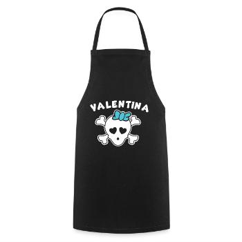 Design Pirate Valentina pour Filles et Femmes - Tablier de cuisine - noir - Devant - AI Model Male 185 dark (185cm)