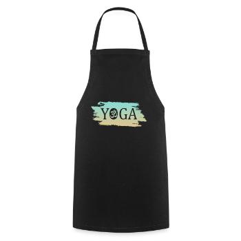 Yoga - Kochschürze - Schwarz - Vorne - AI Model Male 185 dark (185cm)