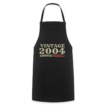 2004 Vintage :20e Anniversaire Cadeau Rétro Unique - Tablier de cuisine - noir - Devant - AI Model Male 185 dark (185cm)