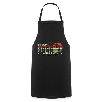 May Vintage 58th Anniversary Born 1966 Vibe - Cooking Apron - black - Front - AI Model Male 185 dark (185cm)