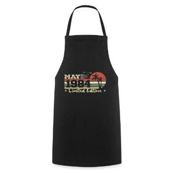 millésime de mai 40e anniversaire né 1984 vibe - Tablier de cuisine - noir - Devant - AI Model Male 185 dark (185cm)