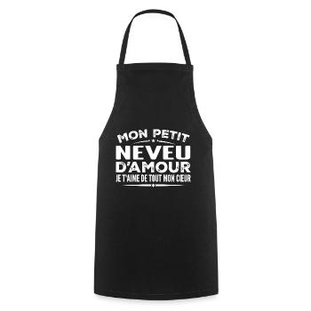 Geschenk Neffe der Liebe, ich liebe dich von ganzem Herzen - Kochschürze - Schwarz - Vorne - AI Model Male 185 dark (185cm)