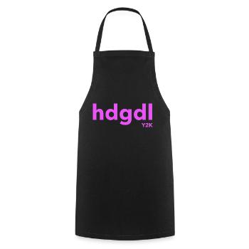 hdgdl hab dich gaz doll lieb magenta Jahr2000 - Kochschürze - Schwarz - Vorne - AI Model Male 185 dark (185cm)