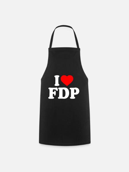 I love fdp - Kochschürze - Schwarz