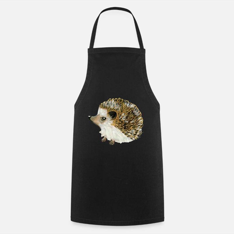 hedgehog hedgehog igel porco-espinho riccio erizo - Cooking Apron - black
