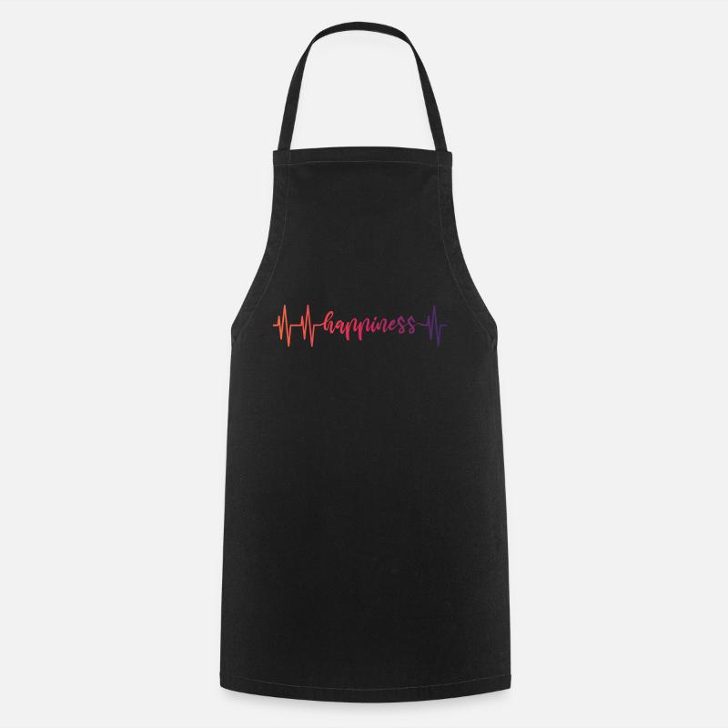 HEARTBEAT HAPPINESS GRADIENT RED DARK - Cooking Apron - black