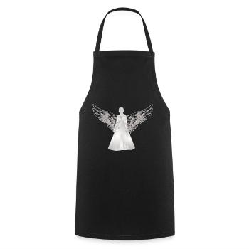 Angel Guardian Angel with Heart - Cooking Apron - black - Front - AI Model Male 185 dark (185cm)