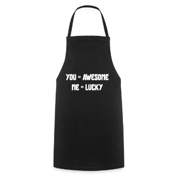 vous êtes génial amour Saint-Valentin en disant police - Tablier de cuisine - noir - Devant - AI Model Male 185 dark (185cm)