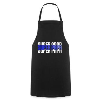 super papa cadeau fête des pères - Tablier de cuisine - noir - Devant - AI Model Male 185 dark (185cm)
