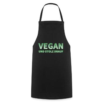 Vegan und stolz drauf-Druck - Kochschürze - Schwarz - Vorne - AI Model Male 185 dark (185cm)