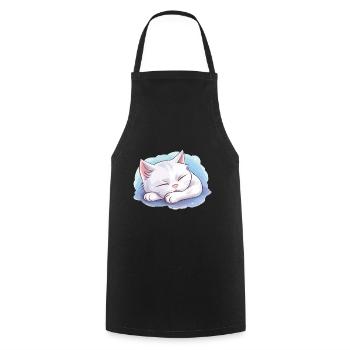 Sleeping Cat Official Sleep Shirt Kitten - Cooking Apron - black - Front - AI Model Male 185 dark (185cm)