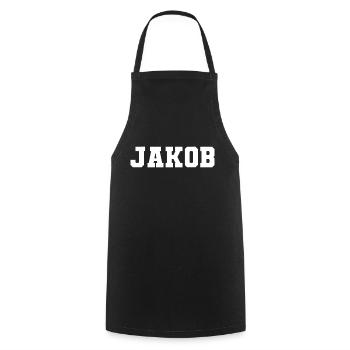 Name - Jakob - Cooking Apron - black - Front - AI Model Male 185 dark (185cm)