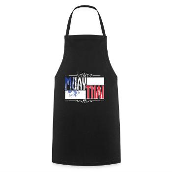 Muay Thai France - Cooking Apron - black - Front - AI Model Male 185 dark (185cm)