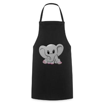 Elephant baby elephant Babyfant - Cooking Apron - black - Front - AI Model Male 185 dark (185cm)