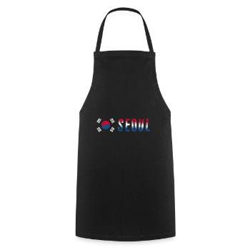 Séoul | Corée - Tablier de cuisine - noir - Devant - AI Model Male 185 dark (185cm)