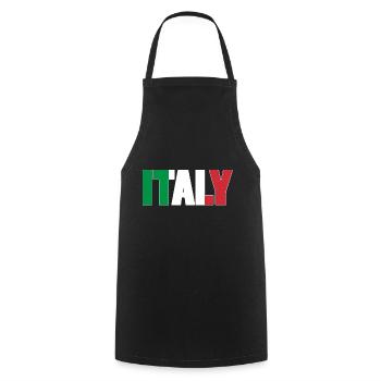 Italie - Tablier de cuisine - noir - Devant - AI Model Male 185 dark (185cm)