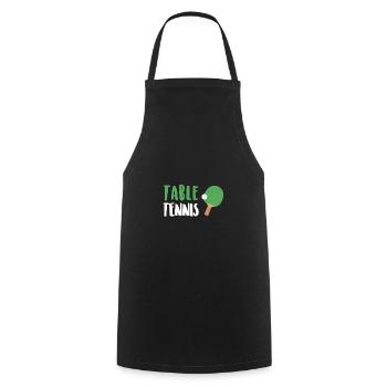 Tennis de table - Tablier de cuisine - noir - Devant - AI Model Male 185 dark (185cm)