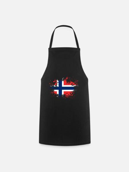 Norwegen Norway Flagge Flecken Geschenkidee - Kochschürze - Schwarz