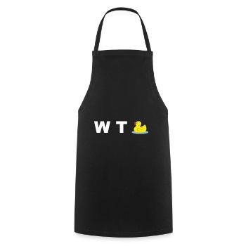 What the Duck ?! WTF - Cooking Apron - black - Front - AI Model Male 185 dark (185cm)