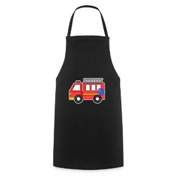 Camion de pompiers - Tablier de cuisine - noir - Devant - AI Model Male 185 dark (185cm)