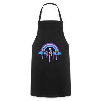 Candles Sky Beyond Rainbow Reincarnation - Cooking Apron - black - Front - AI Model Male 185 dark (185cm)