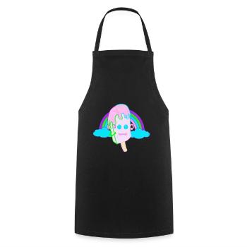 Happy Rainbow Ice Cream Ice Cream Kids Fantasy - Cooking Apron - black - Front - AI Model Male 185 dark (185cm)