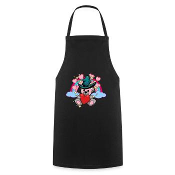Fantasy Teddy Rainbow Kids Baby Hearts Cloud - Cooking Apron - black - Front - AI Model Male 185 dark (185cm)