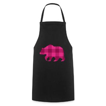 Mère Ours Maman Cadeau Fille Noël Rose - Tablier de cuisine - noir - Devant - AI Model Male 185 dark (185cm)