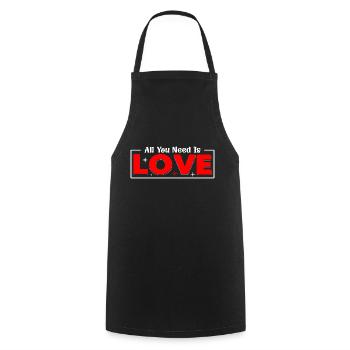 All you need is love - Kochschürze - Schwarz - Vorne - AI Model Male 185 dark (185cm)