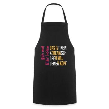 Geh Mal Bier Holen - Koreanisch Korea Fun Saufen - Kochschürze - Schwarz - Vorne - AI Model Male 185 dark (185cm)