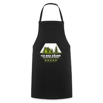 Ich mag Bäume! Lustiger Spruch Wald Natur Funshirt - Kochschürze - Schwarz - Vorne - AI Model Male 185 dark (185cm)