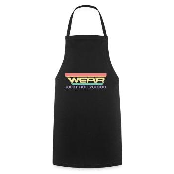 Tragen Sie West Hollywood-Kleidung mit Vintage-Regenbogen - Kochschürze - Schwarz - Vorne - AI Model Male 185 dark (185cm)