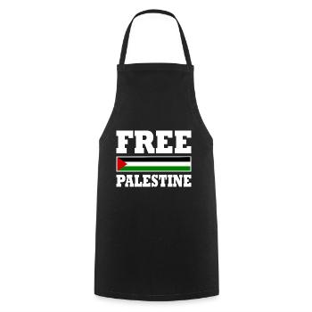 Free palestine - Kochschürze - Schwarz - Vorne - AI Model Male 185 dark (185cm)