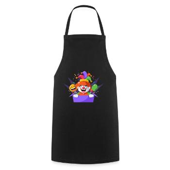 Clown, Carnival, Carnival, Carnival Costume, Parade, Celebration, Jester, - Cooking Apron - black - Front - AI Model Male 185 dark (185cm)