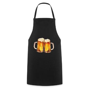 Bierkrug Bierkrüge Biergläser Bier Saufen Alkohol - Kochschürze - Schwarz - Vorne - AI Model Male 185 dark (185cm)